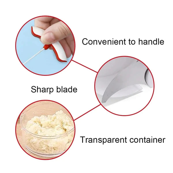 Multifunctional Manual Hand Pull Food Chopper – Mini Speedy Vegetable & Onion Chopper with Stainless Steel Blades