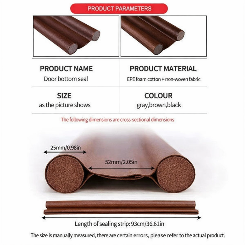 Door Draft Stopper & Water Blocker – Under Door Seal for Dust, Cold Air & Noise Protection