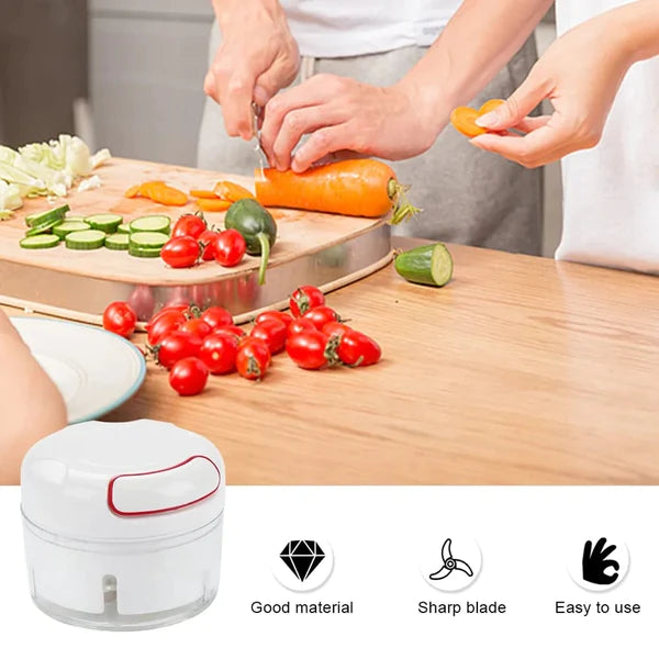 Multifunctional Manual Hand Pull Food Chopper – Mini Speedy Vegetable & Onion Chopper with Stainless Steel Blades