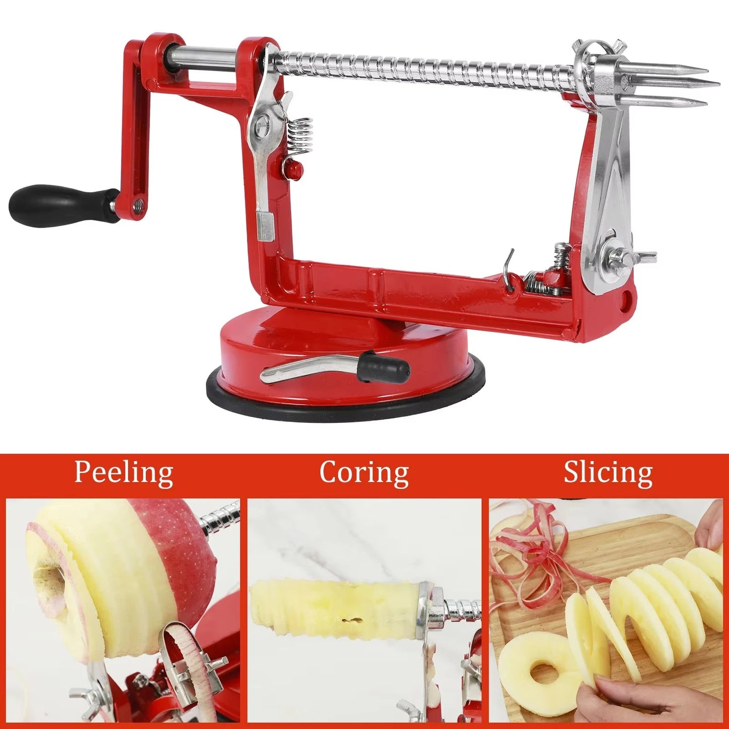 Manual Twisted Potato Spiral Slicer – Stainless Steel Apple & Vegetable Spiral Cutter