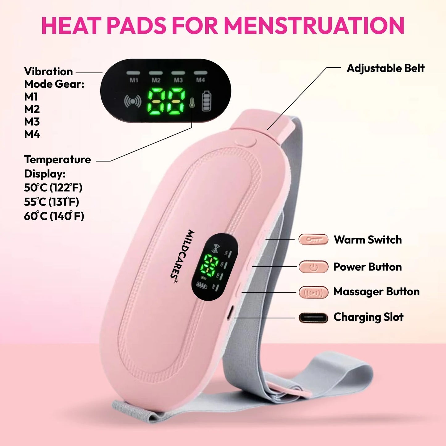 Menstrual Heating Pad Belt for Women – Period Pain & Cramp Relief Heating Therapy Belt for women